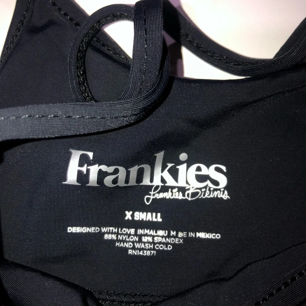 FRANKIES BIKINI Aleisha Black Strappy Bikini Swimsuit Top